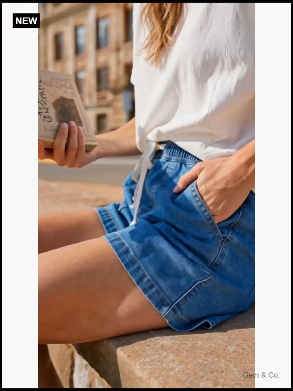 Baggy High Waisted Denim Jorts Drawstring Summer Shorts Wide Leg